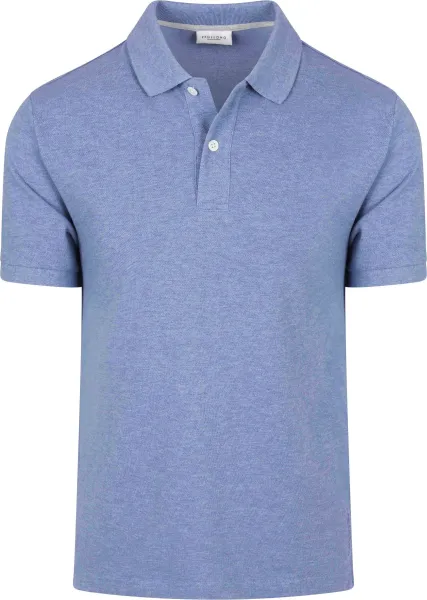Profuomo Piqué Polo Shirt Melange Blue maat L
