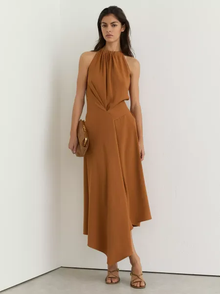Reiss Maeve Drape Detail Midi Dress