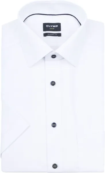 Olymp Luxor Short Sleeve Shirt Structure White size 40