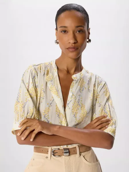 Whistles Ditsy Stem Textured Blouse