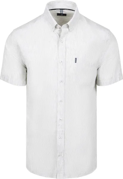 State of Art Short Sleeve Shirt Faux Stripe Jade Green maat L