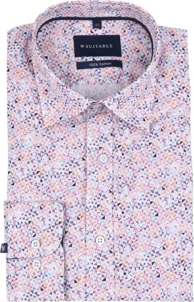 Suitable Shirt Mosaic Print Multicolour Pink size 38