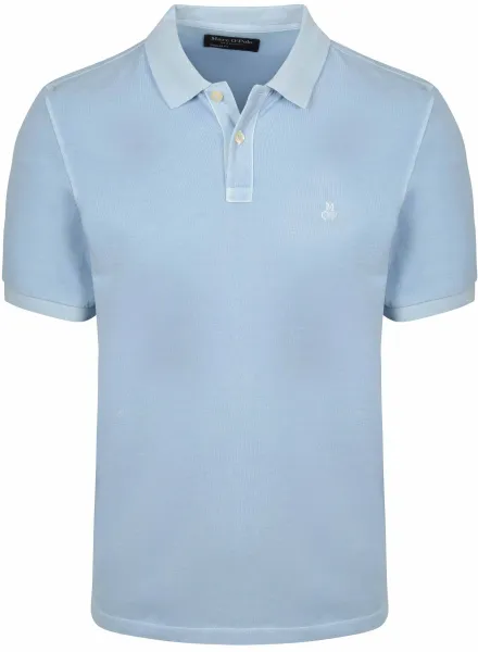 Marc O'Polo Polo Shirt Piqué Dusted Light blue Blue maat 3XL