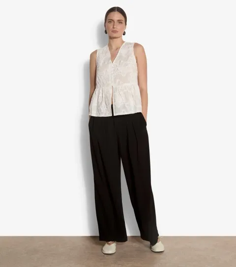 Black Tailored Wide Leg Trousers