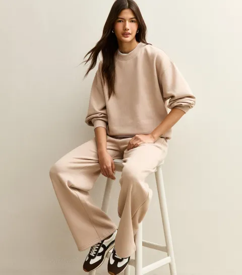 Mink Elasticated Waist Wide Leg Joggers