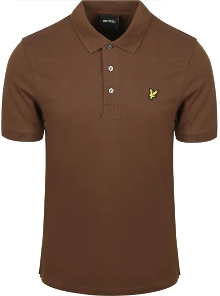 Lyle and Scott Polo Plain Brown maat L