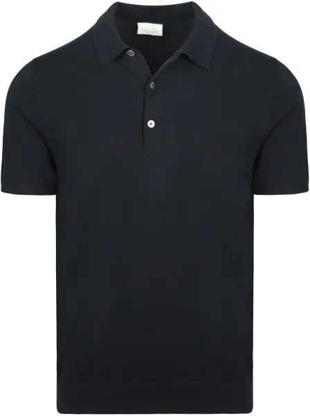 Profuomo Knitted Polo Shirt Navy Blue Dark Blue maat L