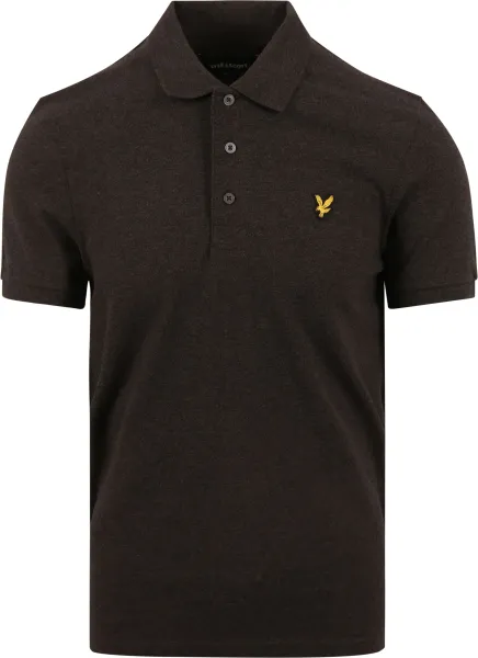 Lyle and Scott Polo Charcoal Dark Grey Grey maat L