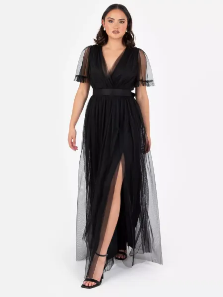 Anaya With Love Faux Wrap Sash Belt Maxi Dress
