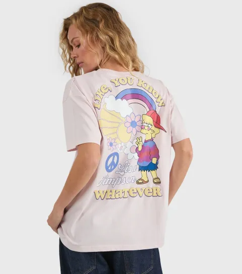 Bright Pink The Simpsons Lisa Print T-Shirt