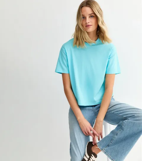 Teal Cotton Boxy T-Shirt