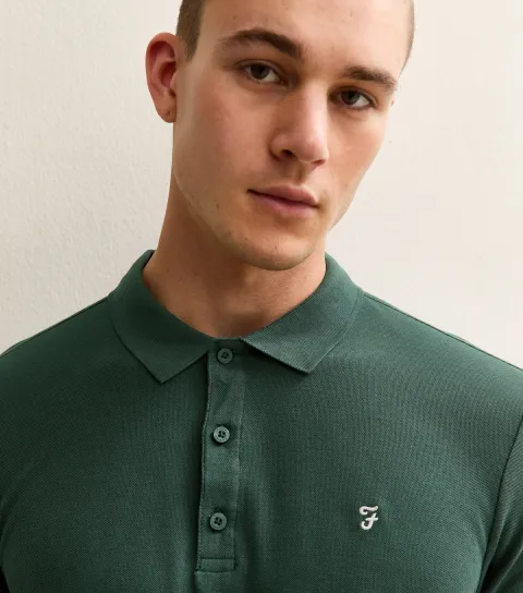 Green Fitted Short Sleeve Polo