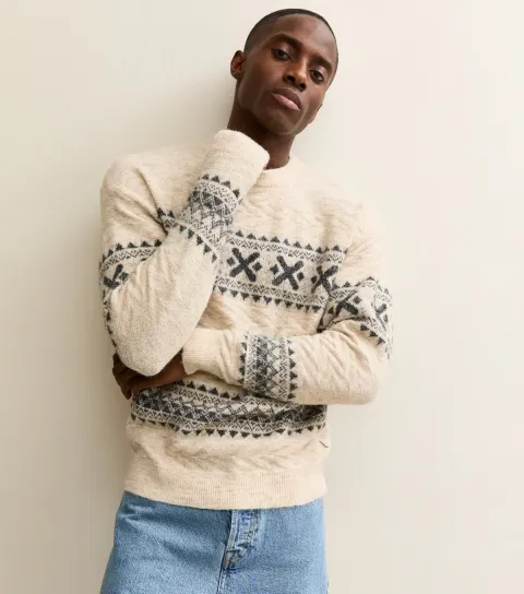 Cream Fairisle Knit Jumper