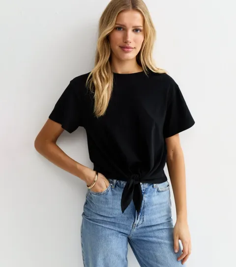 Black Tie Front T-Shirt