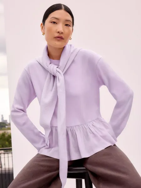Ro&Zo Peplum Long Sleeve Top
