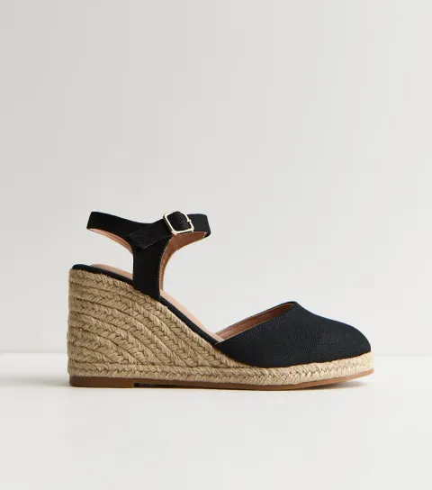 Black Espadrille Wedges Vegan