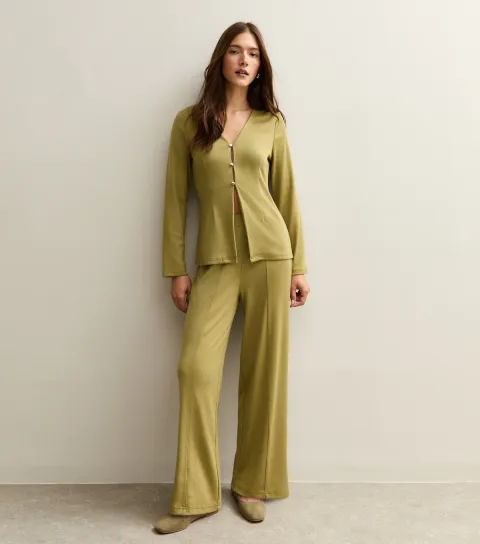 Dark Khaki Soft Touch Longline Cardigan
