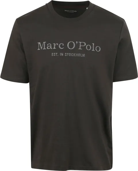 Marc O'Polo T-Shirt Logo Anthracite Dark Grey Grey maat 3XL