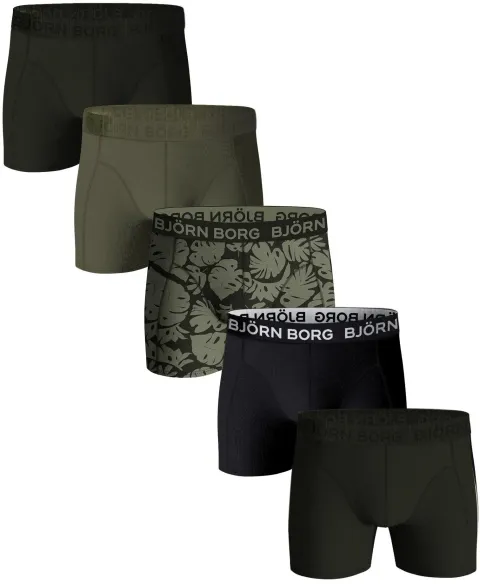Bjorn Borg Boxers Cotton Stretch 5-Pack Black Multicolour Green maat M