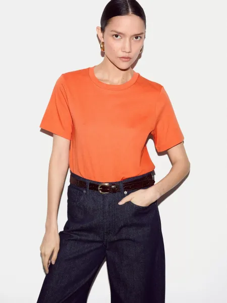 Jigsaw Crew Neck Supima Cotton Crew Neck T-Shirt