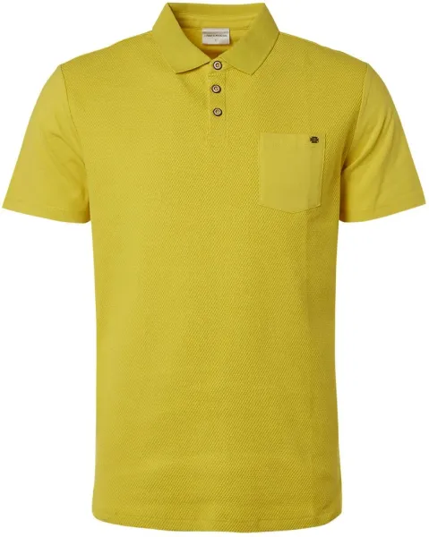 No Excess Polo Shirt Jacquard Mix Lime Yellow maat L