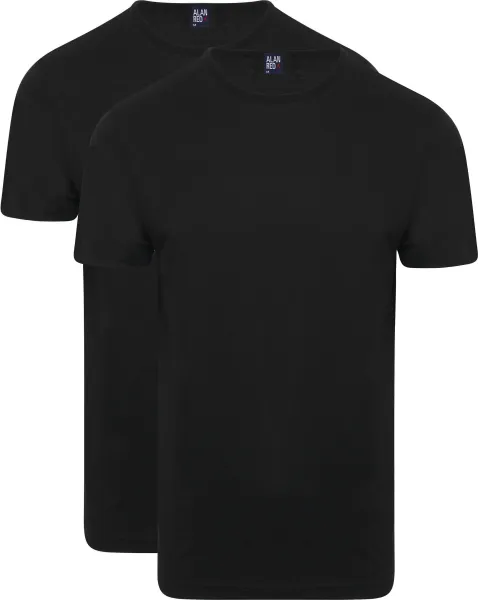 Alan Red Derby O-Neck T-Shirt (2Pack) Black maat 3XL