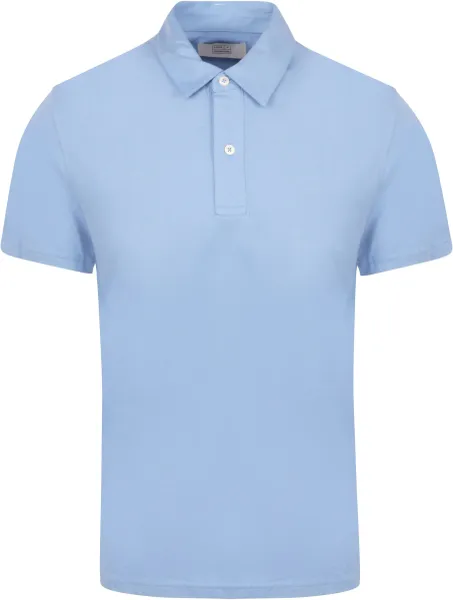 King Essentials The James Polo Shirt Mid Light blue Blue maat M