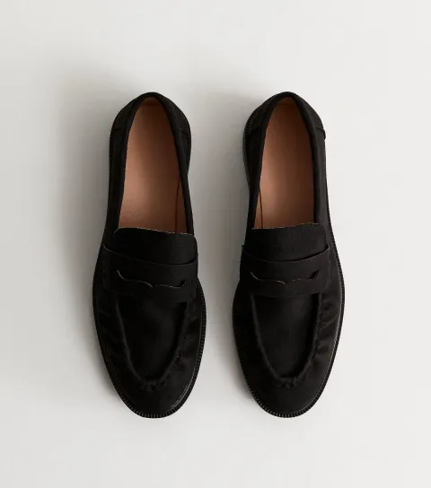 Truffle Black Faux Suede Loafer