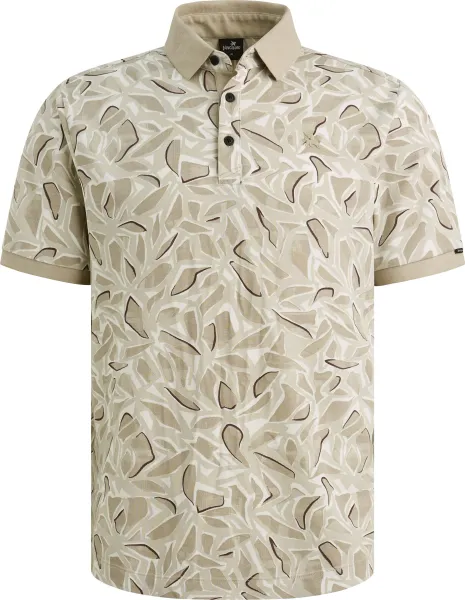 Vanguard Polo Shirt Piqué Print Beige Khaki maat 3XL