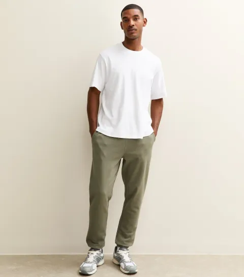 Khaki Regular Drawstring Waist Joggers