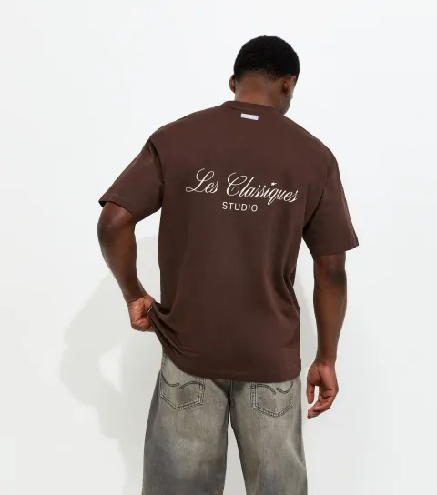 Dark Brown Relaxed Les Classiques Print T-Shirt