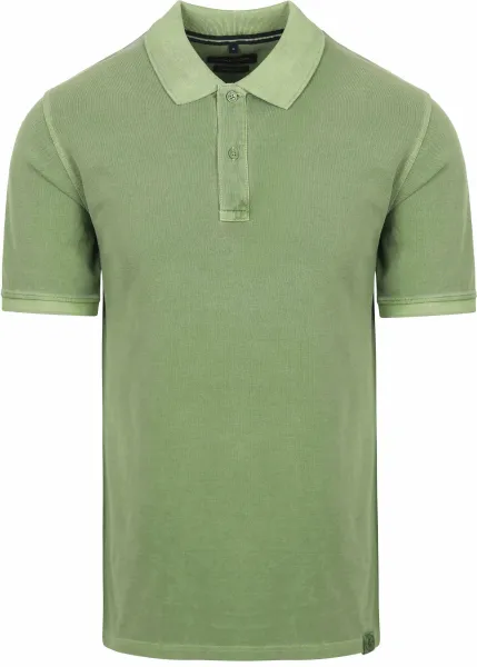 CASAMODA Polo Shirt Piqué Garment Dye Green maat L