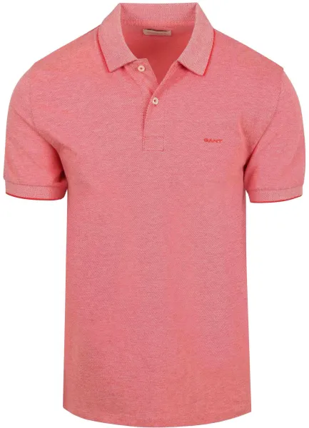 Gant 2Tone Piqué Polo Shirt Red Pink maat 3XL
