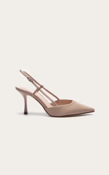 Wide Fit Nude Pu Point Toe High Stiletto Court Heels