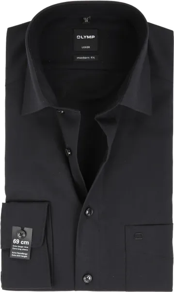 Olymp Luxor shirt Extra Long Sleeve Modern Fit Black size 37