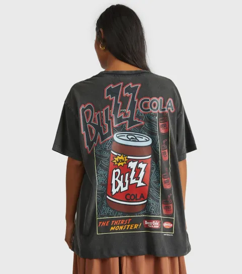 Grey The Simpsons Buzz Cola Print T-Shirt
