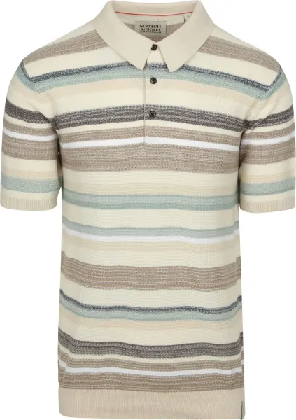 Scotch And Soda Knitted Polo Beige maat L