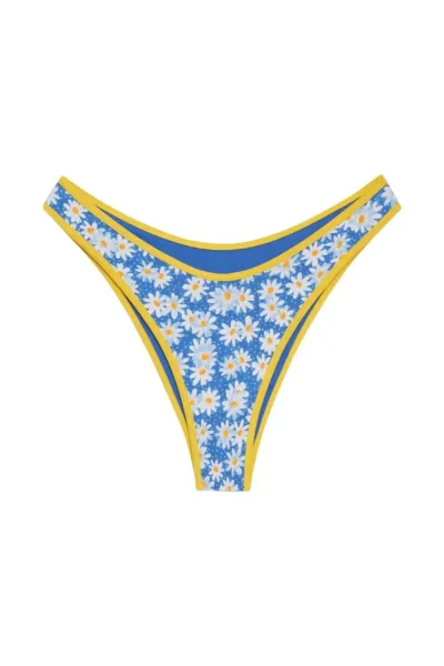 Frankies Bikinis Dove Classic Bikini Bottom in Blue Daisy