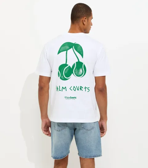 White Palm Courts Print T-Shirt