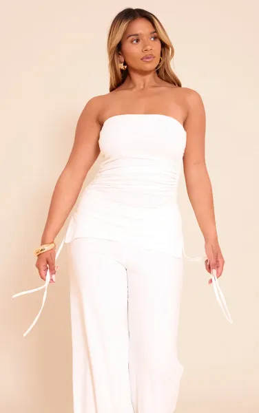 Shape Butter Cream Bandeau Ruched Longline Top
