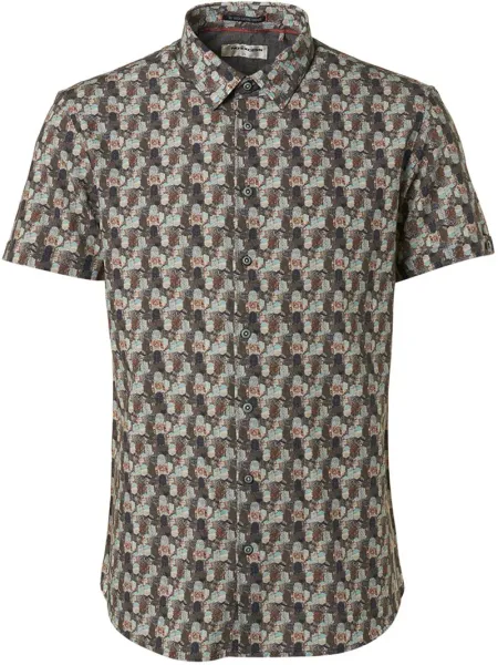 No Excess Short Sleeve Shirt Print Green maat XL