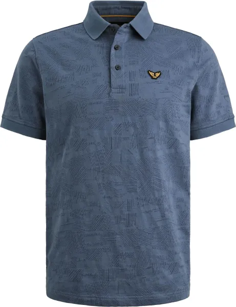 PME Legend Polo Shirt Jacquard Jersey Bijou Blue maat 3XL