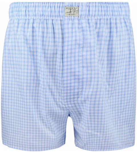 Steppin' Out Boxershort Checkered Light blue Blue maat M