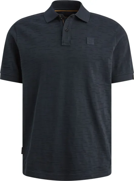 PME Legend Polo Shirt Jacquard Jersey Navy Blue Dark Blue maat 3XL