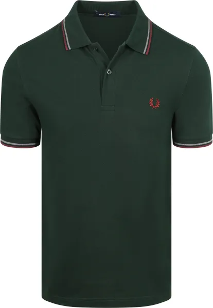 Fred Perry Polo Twin Tipped M3600 Dark 85A Green Dark Green maat L
