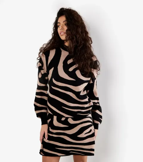 Black Zebra Pattern Jumper