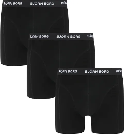 Björn Borg Cotton Stretch Boxers 3-Pack Black maat L