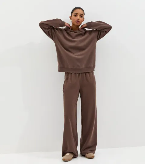 Dark Brown Wide Leg Joggers