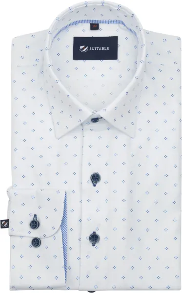 Suitable Shirt Oxford Print White size 38
