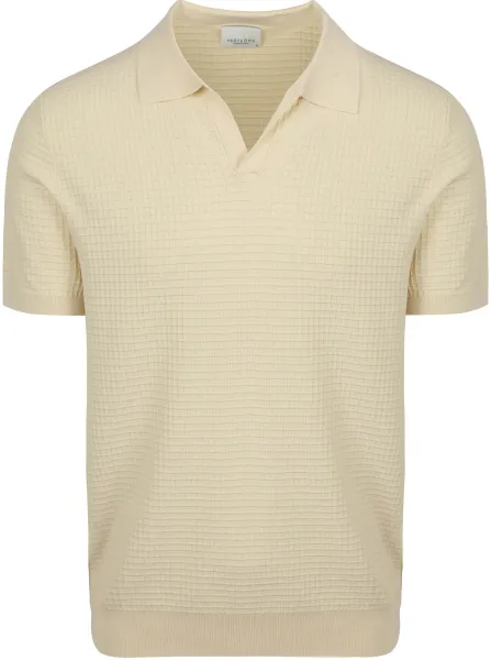 Profuomo Polo Shirt Riva Structure Ecru Off-White Beige maat L